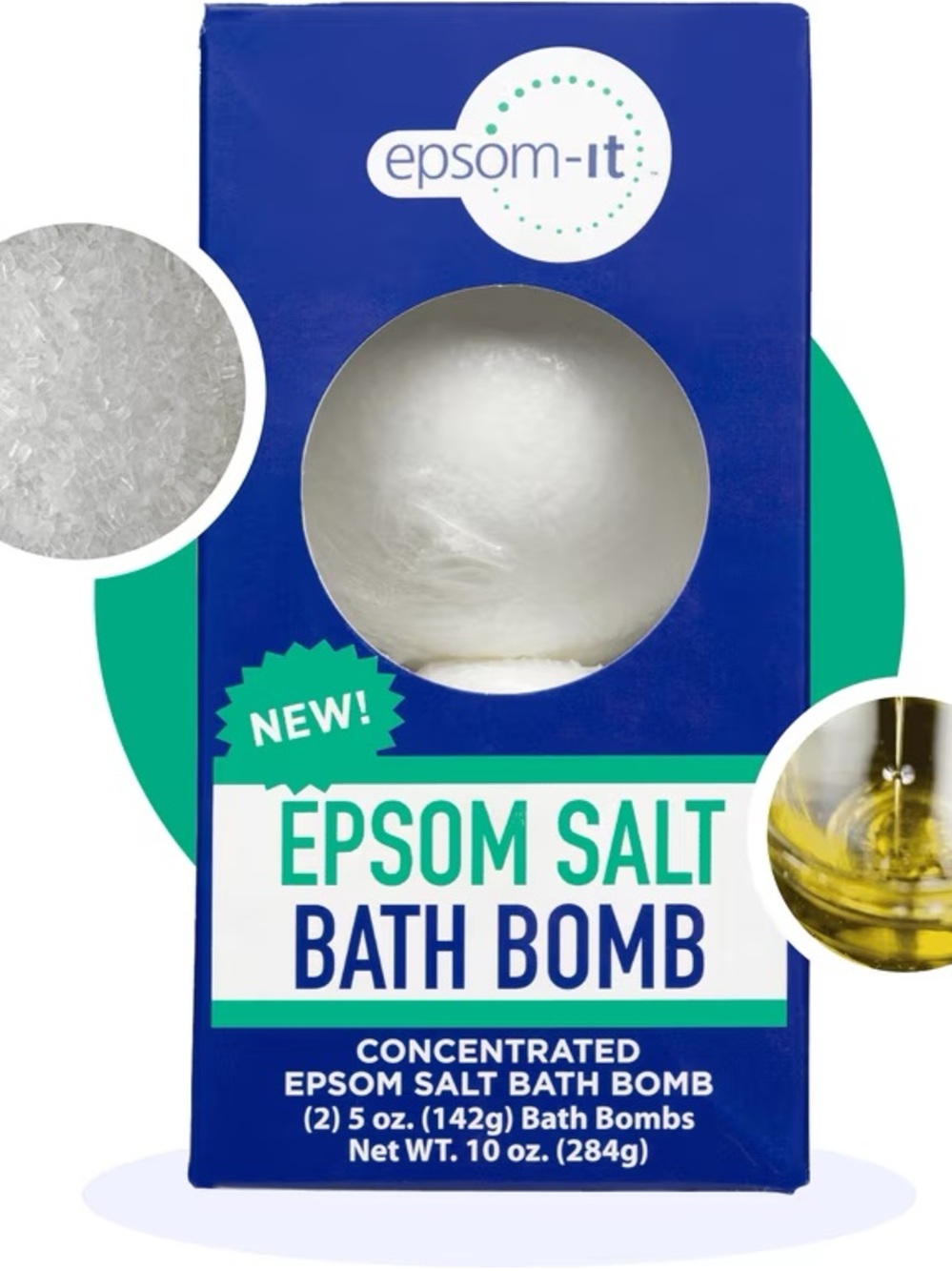 White Epsom Salt Bath Bombs - Relaxing Soak (2-Pack)